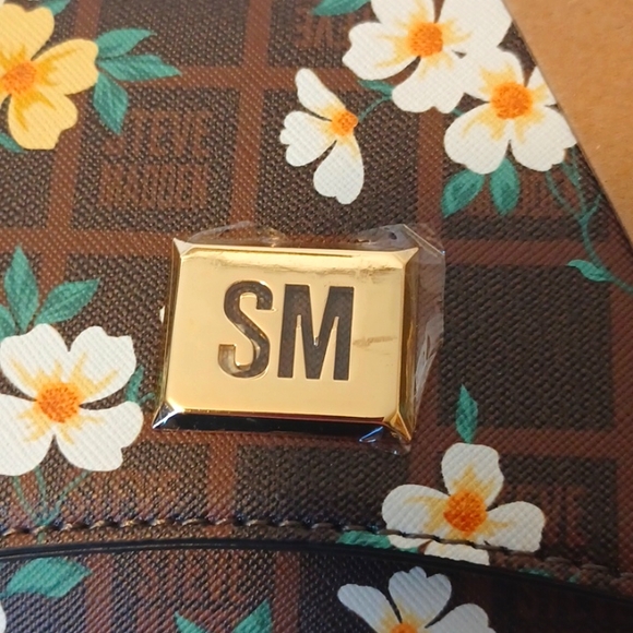 NWT! Steve Madden Faux Leather Crossbody. Brown with Floral Daisy print. 🌼🌸🌼 - Picture 5 of 9